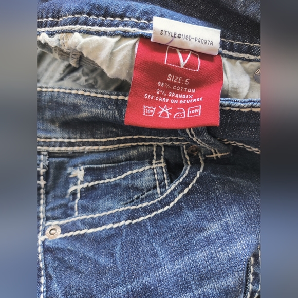 Vigold Low Rise Rhinestone Skinny Jeans - Picture 6 of 9